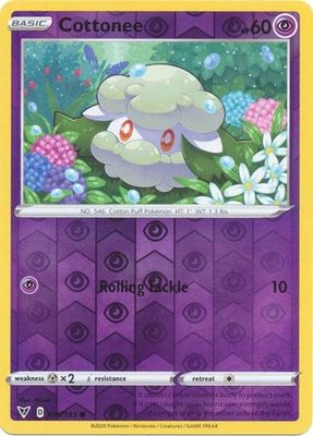 Cottonee - 075/185 - Common Reverse Holo Sword &amp; Shield: Vivid Voltage Reverse Holo Singles