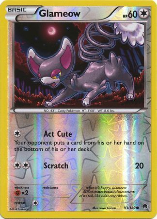 Glameow - 93/122 - Common Reverse Holo XY: Breakpoint Reverse Holo Singles