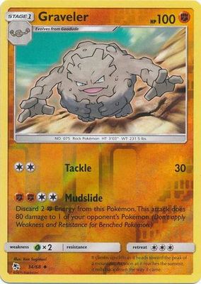Graveler - 34/68 - Uncommon Reverse Holo Hidden Fates Reverse Holo Singles