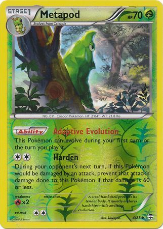 Metapod - 4/83 - Uncommon Reverse Holo Generations Reverse Holo Singles