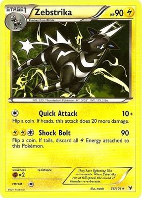 Zebstrika - 36/101 - Rare Black &amp; White 3: Noble Victories Singles