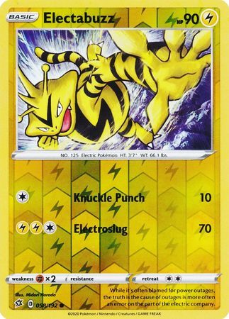 Electabuzz - 058/192 - Common Reverse Holo Sword &amp; Shield: Rebel Clash Reverse Holo Singles