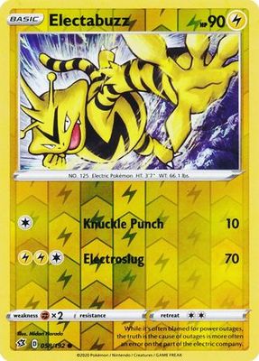 Electabuzz - 058/192 - Common Reverse Holo Sword &amp; Shield: Rebel Clash Reverse Holo Singles