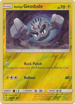 Alolan Geodude - 40/145 - Common Reverse Holo Sun &amp; Moon: Guardians Rising Reverse Holo Singles