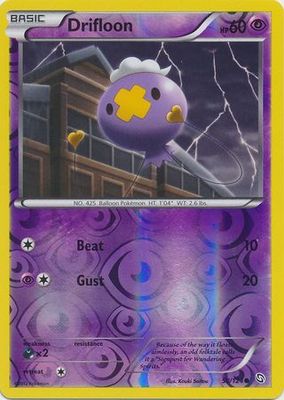 Drifloon - 50/124 - Common Reverse Holo Black &amp; White 6: Dragons Exalted Reverse Holo Singles