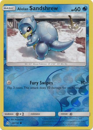 Alolan Sandshrew - 28/156 - Common Reverse Holo Sun &amp; Moon: Ultra Prism Reverse Holo Singles