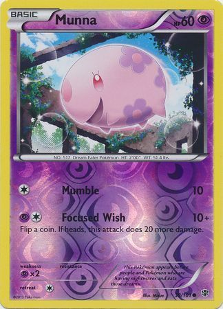 Munna - 39/101 - Common Reverse Holo Black &amp; White 10: Plasma Blast Reverse Holo Singles