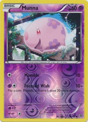 Munna - 39/101 - Common Reverse Holo Black &amp; White 10: Plasma Blast Reverse Holo Singles