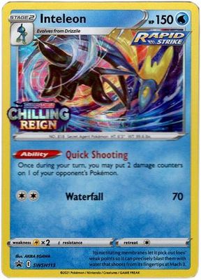 SJ Inteleon - SWSH113 - Prerelease Promo Pokemon Sword &amp; Shield Promos