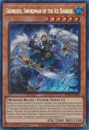 Georgius, Swordman of the Ice Barrier - BLTR-EN006 - Secret Rare 1st Edition Battles of Legend: Terminal Revenge 1st Edition Singles