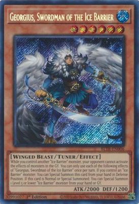 Georgius, Swordman of the Ice Barrier - BLTR-EN006 - Secret Rare 1st Edition Battles of Legend: Terminal Revenge 1st Edition Singles