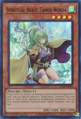 Spiritual Beast Tamer Winda - BLTR-EN070 - Ultra Rare 1st Edition Battles of Legend: Terminal Revenge 1st Edition Singles