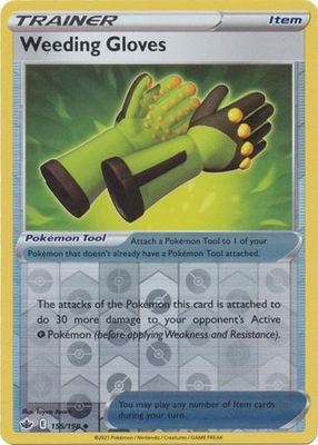 Weeding Gloves - 155/198 - Uncommon Reverse Holo Sword &amp; Shield: Chilling Reign Reverse Holo Singles
