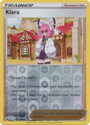 SH Klara - 145/198 - Uncommon Reverse Holo Sword &amp; Shield: Chilling Reign Reverse Holo Singles