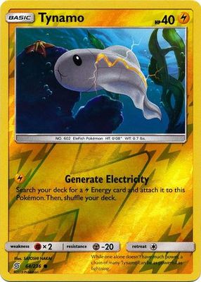 Tynamo - 64/236 - Common Reverse Holo Sun &amp; Moon: Unified Minds Reverse Holo Singles