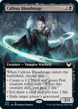 Callous Bloodmage (Extended Art) - Strixhaven: School of Mages (STX) Strixhaven: School of Mages