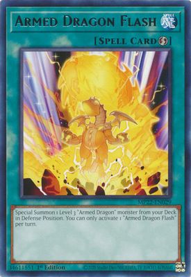 Armed Dragon Flash - MP22-EN029 - Rare 1st Edition 2022 Mega-Tin: Pharaoh&#39;s Gods 1st Edition Singles