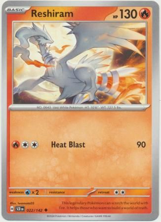Reshiram - 022/142 - Uncommon Scarlet &amp; Violet: Stellar Crown Singles