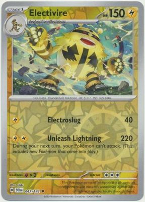 SJ Electivire - 047/142 - Uncommon Reverse Holo Scarlet &amp; Violet: Stellar Crown Reverse Singles