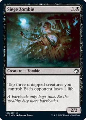 Siege Zombie 121/277 Innistrad: Midnight Hunt Singles