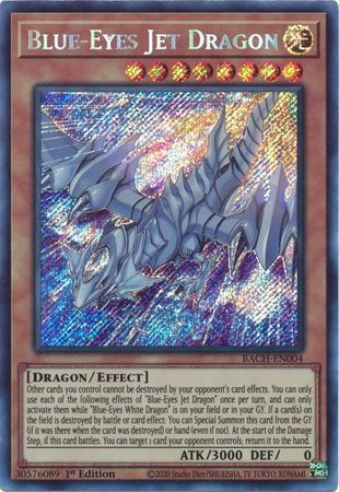 SJ Blue-Eyes Jet Dragon - BACH-EN004 - Secret Rare 1st Edition Battle of Chaos 1st Edition Singles