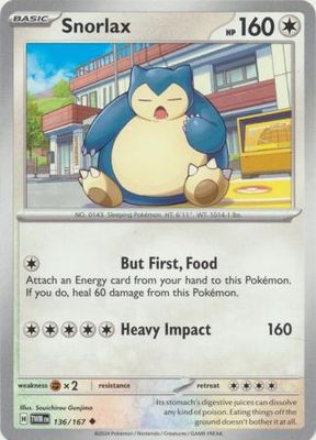 Snorlax - 136/167 - Uncommon Scarlet and Violet: Twilight Masquerade Singles
