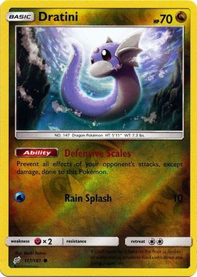 Dratini - 117/181 - Common Reverse Holo Sun &amp; Moon: Team Up Reverse Holo Singles
