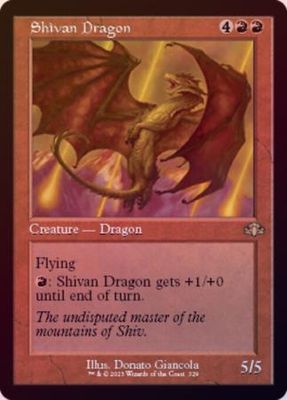 Shivan Dragon 329 - Retro Frame Foil Dominaria Remastered Collector Booster Foil Singles