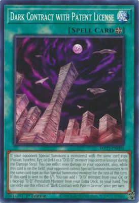 Dark Contract with Patent License - MP23-EN030 - Common 1st Edition Mega Tin 2023 Dueling Heroes Singles