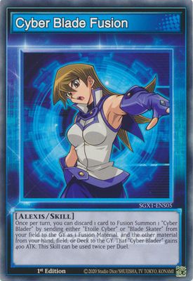Cyber Blade Fusion - SGX1-ENS05 - Common 1st Edition Speed Duel GX Duel Academy Box Singles