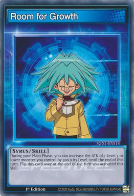Room for Growth - SGX1-ENS18 - Common 1st Edition Speed Duel GX Duel Academy Box Singles (espanol)