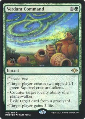 Verdant Command 182/303 - Foil Prerelease Promo Modern Horizons 2