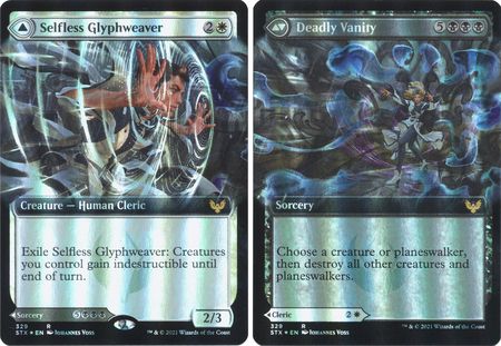 Selfless Glyphweaver // Deadly Vanity 329 - Extended Art Foil Strixhaven: School of Mages Collector Booster Foil Singles