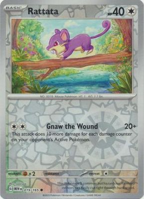 Rattata - 019/165 - Common Reverse Holo Scarlet &amp; Violet 151 Reverse Holo Singles