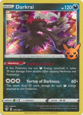 SH Darkrai - 105/189 - Holo Rare Pokemon Promo Cards