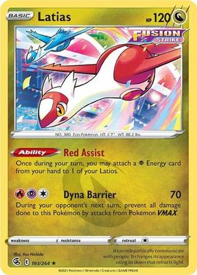 Latias - 193/264 - Rare Sword &amp; Shield: Fusion Strike Singles