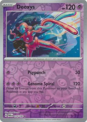 Deoxys - 074/182 - Holo Rare Reverse Holo Scarlet &amp; Violet: Paradox Rift Reverse Holo Singles