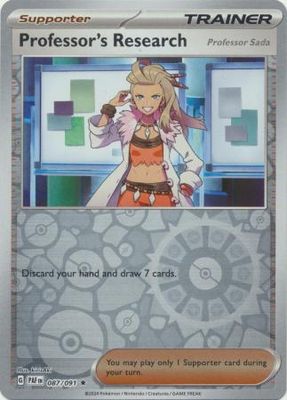 Professor&#39;s Research (Professor Sada) - 087/091 - Holo Rare Reverse Holo Scarlet &amp; Violet: Paldean Fates Reverse Holo Singles