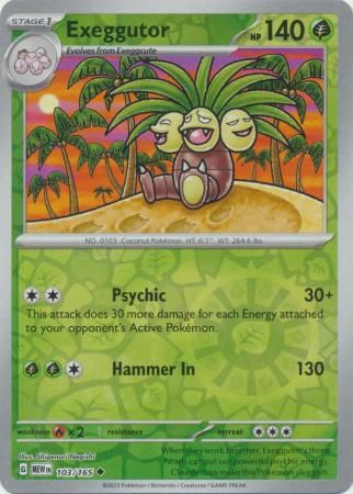 Exeggutor - 103/165 - Uncommon Reverse Holo Scarlet &amp; Violet 151 Reverse Holo Singles