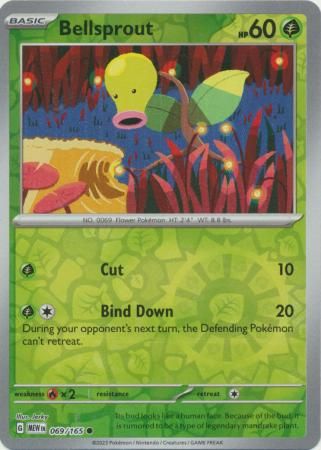 Bellsprout - 069/165 - Common Reverse Holo Scarlet &amp; Violet 151 Reverse Holo Singles