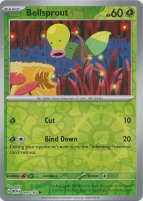 Bellsprout - 069/165 - Common Reverse Holo Scarlet &amp; Violet 151 Reverse Holo Singles