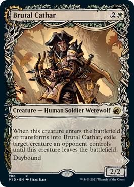 Brutal Cathar (Showcase) - Innistrad: Midnight Hunt (MID) Innistrad: Midnight Hunt