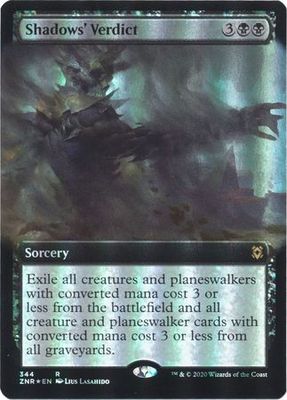 Shadows&#39; Verdict 344 - Extended Art Foil Zendikar Rising Collector Booster Foil Singles
