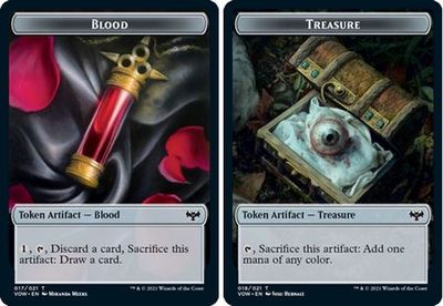Blood 017 // Treasure Double 018 - VOC Token Innistrad: Crimson Vow Commander Singles