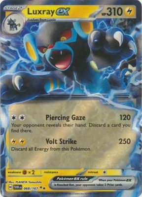Luxray ex - 068/167 - Ultra Rare Scarlet and Violet: Twilight Masquerade Singles