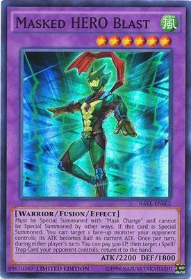 Masked HERO Blast - RATE-ENSE2 - Super Rare Limited Edition Raging Tempest 1st Edition Singles