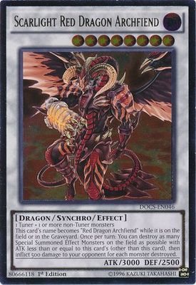 SJ Ultimate Rare - Scarlight Red Dragon Archfiend - DOCS-EN046 1st Edition Dimension of Chaos 1st Edition Singles