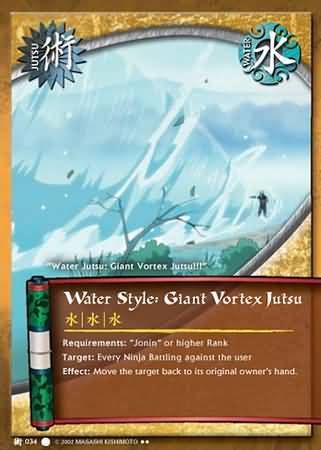 Water Style: Giant Vortex Jutsu - J-034 - Rare Naruto: The Path to Hokage