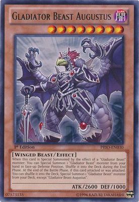 Gladiator Beast Augustus - PRIO-EN030 - Rare 1st Edition Primal Origin 1st Edition Singles