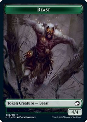 Beast Token 008/019 Innistrad: Midnight Hunt Singles
